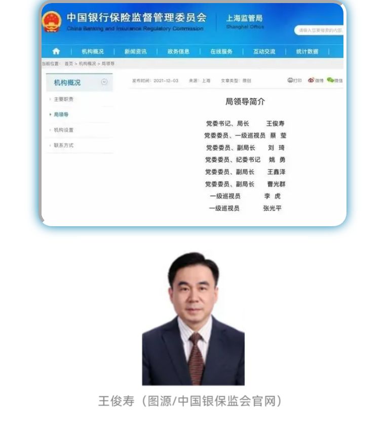 九卦 王俊寿就任上海银保监局局长,原局长韩沂被查