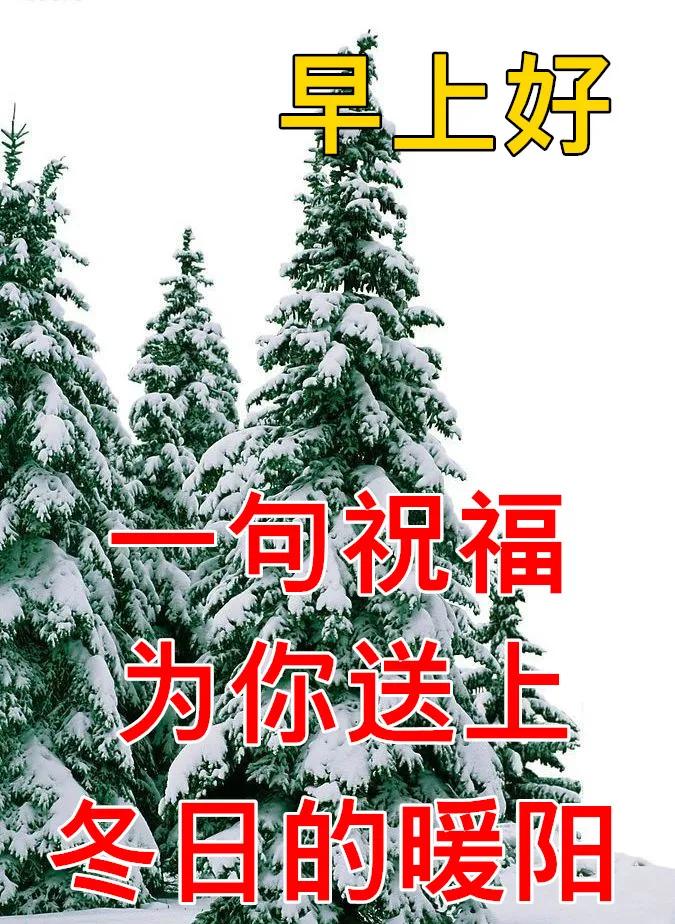 大雪早上好问候语图片动态大全_祝福_节气_雪花