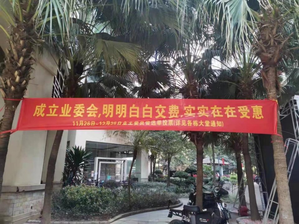 (当天被撕毁的宣传标语 由荔港南湾小区热心业主提供)据业主提供的