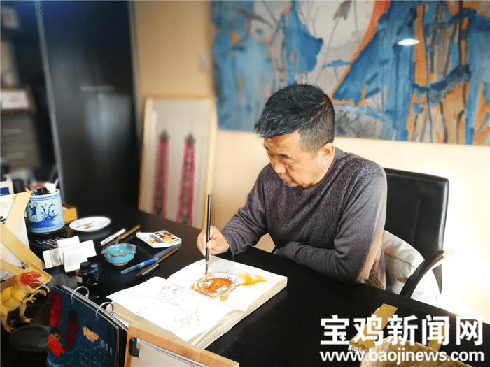 宝鸡籍画家靳晓峰:在作画与设计间徘徊 成为手机画的"开山祖师"_颜色