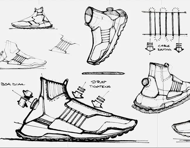 运动鞋:120张工业设计手绘欣赏_装饰_工艺_材料