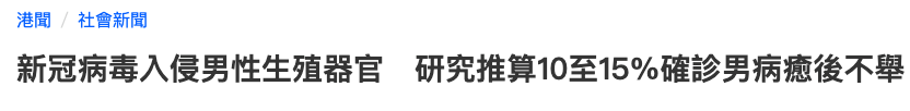 新冠会入侵男性生殖器官！全球新冠最长随访：超半数2年后仍有后遗症