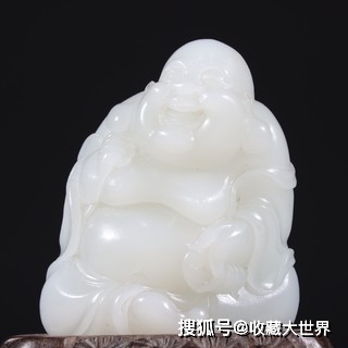 玩家旧藏 羊脂玉弥勒佛坐像_cm_包浆_白度