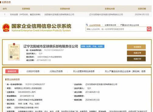 中甲新军更名辽宁沈阳城市，我们足坛历史最悠久球队正式退出？