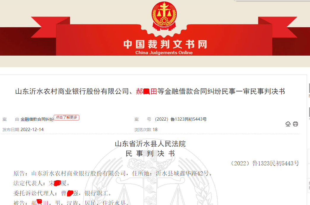 把借款人丢了？山东沂水农商行4000元贷款难追回