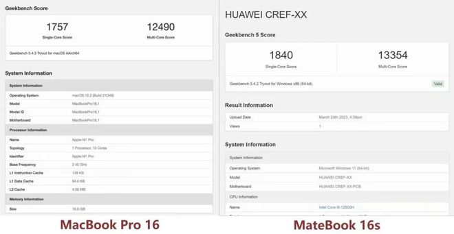 苹果M芯片并不是神话｜华为MateBook 16s VS苹果MacBook Pro 16面临面