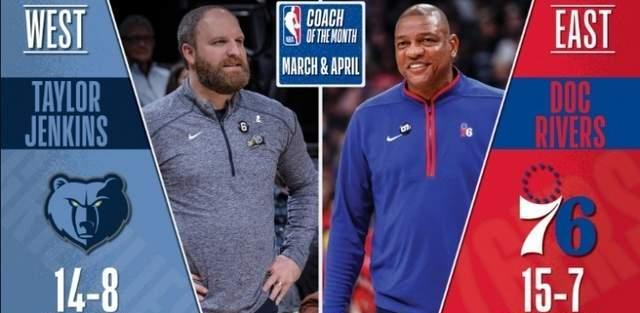 NBA官宣3-4月更佳奖项：浓眉恩比德被选状元持续4次上榜比肩奥胖