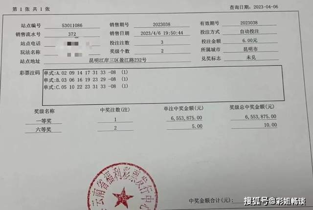 兑奖表显示机选，蓝码却完全同一？须眉领奖称为福彩中心做过拆修