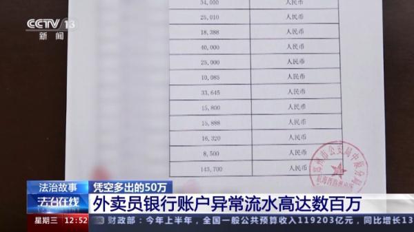 调查发现，除了这50万元，他所提供的两张银行卡，流水金额都有些异常。