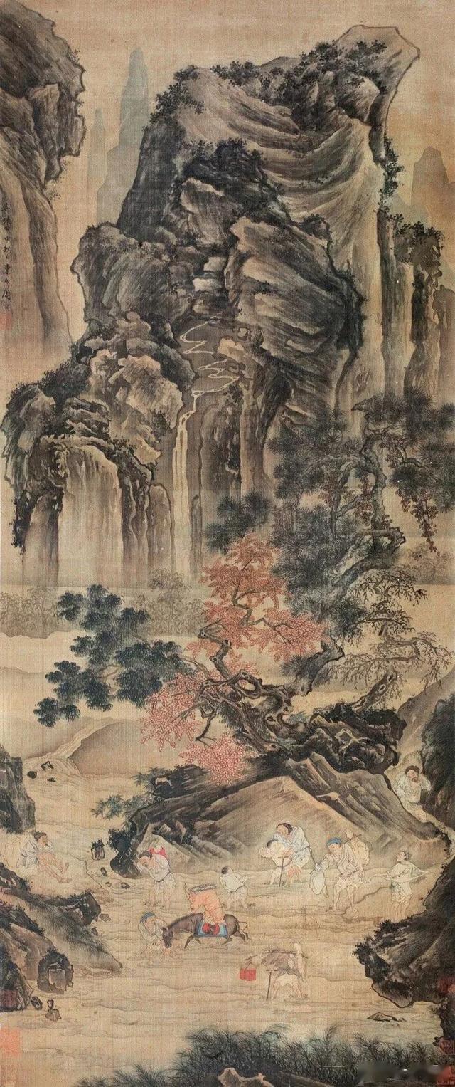 明周臣山水人物画敬赏