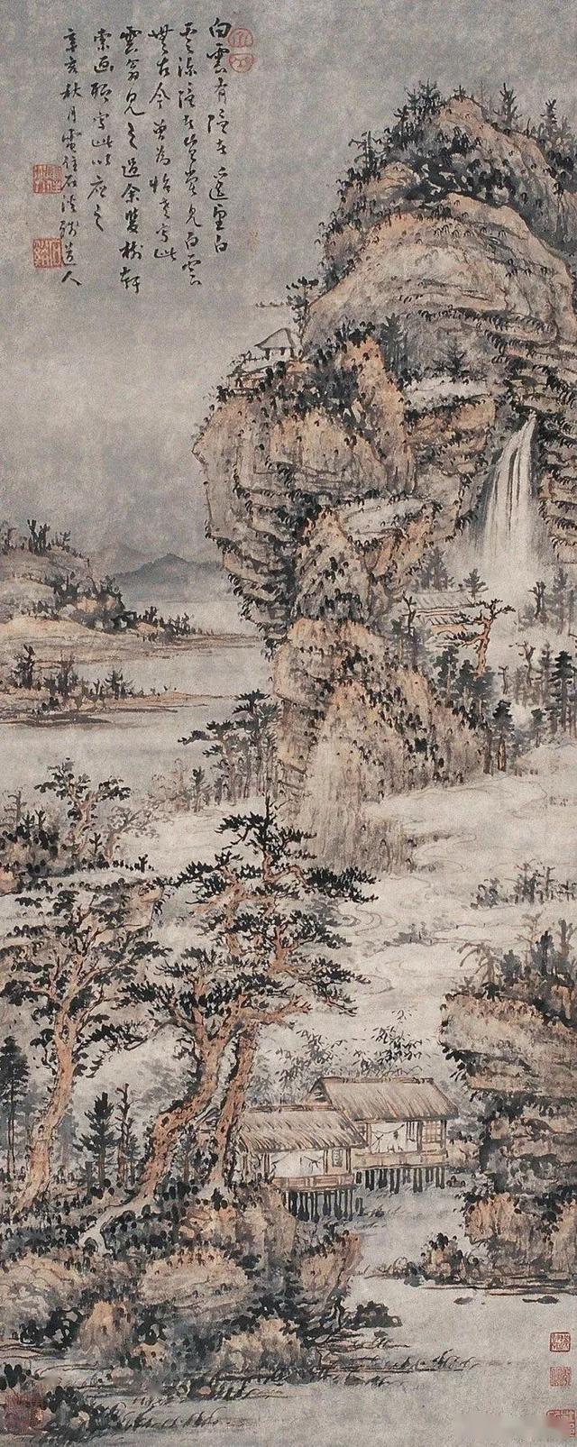 人品画品并重影响画坛三百多年髡残山水画欣赏