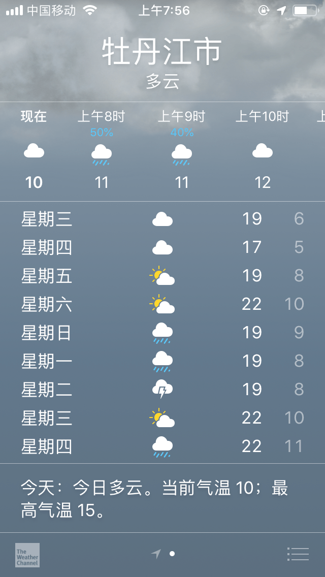 牡丹江天气预报