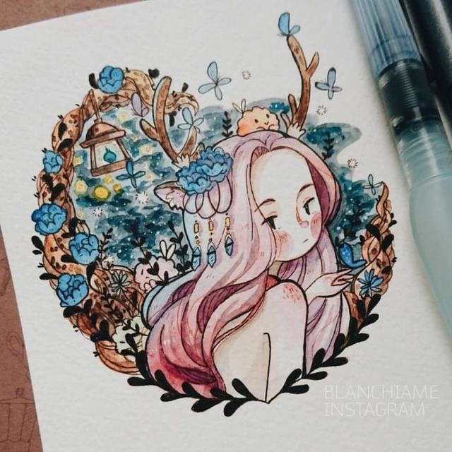 马克笔 | 清新系小姑娘插画