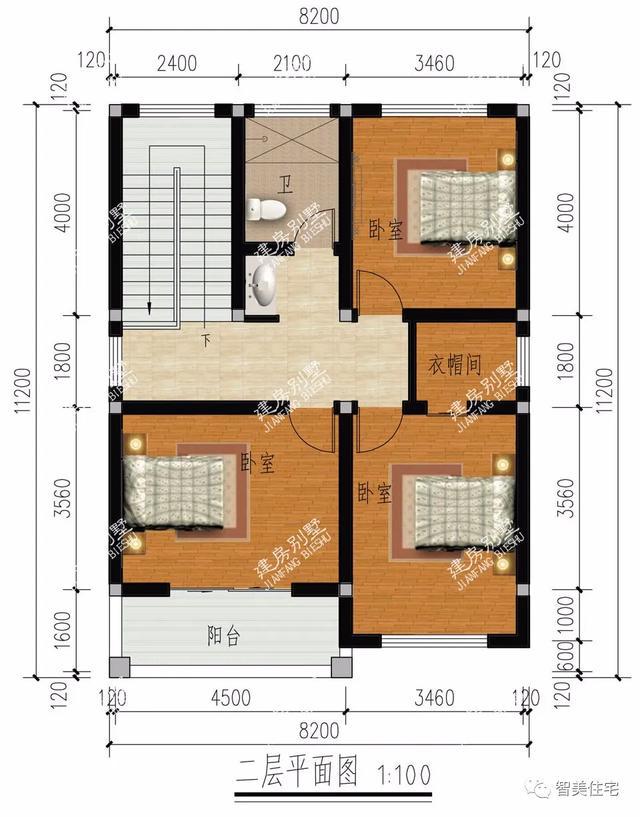 关注微信公众号:智美住宅,800套全套农村别墅施工图纸.