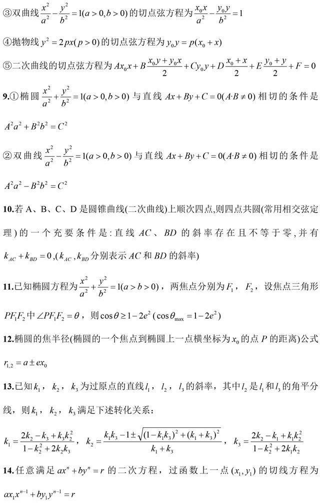 「结论」记准考试直接套高考数学常考二级结论精编