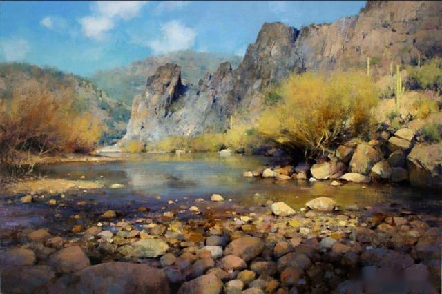 美国油画家mark boedges风景油画作品欣赏,喜欢的画友