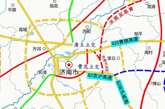 济南大东环路线示意图
