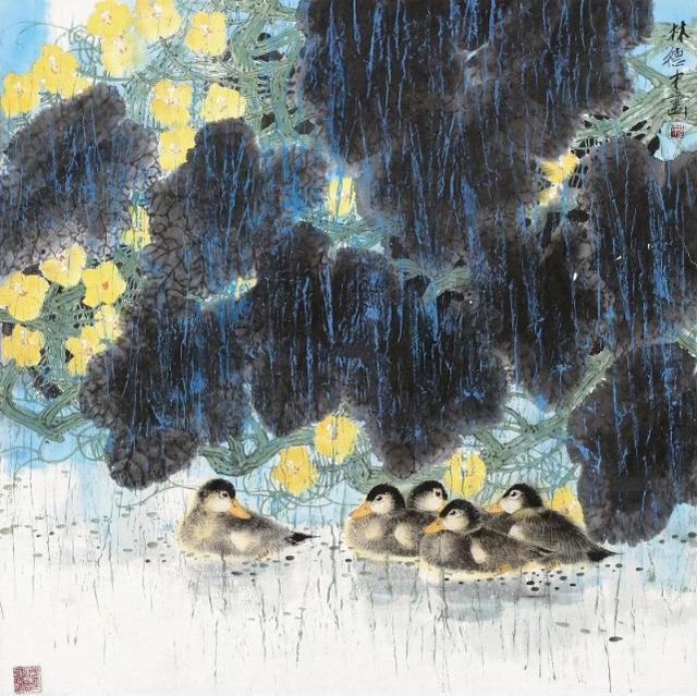他的工笔田园的小鸡小鸭——清新秀美,朴实自然,犹如回到乡下