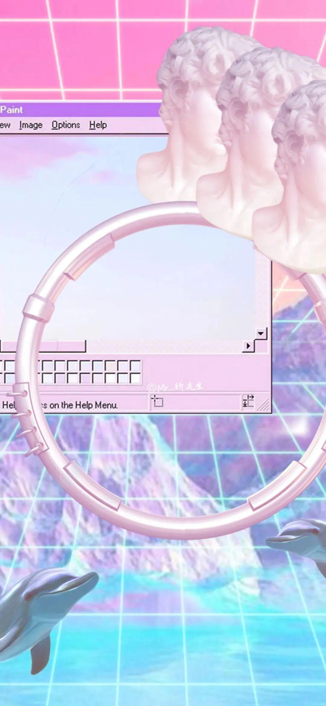 蒸汽波壁纸～炫酷里加点浪漫