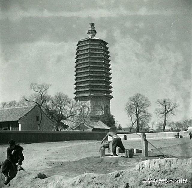 1941年老照片北京西便门外天宁寺塔