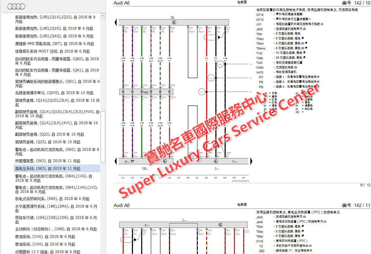 20192021新款奥迪a4a6a8q5q7维修手册电路图奥迪维修拆装诊断资料