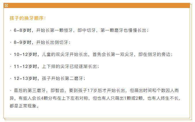 牙齿决定颜值高低 请查收儿童换牙时间表!