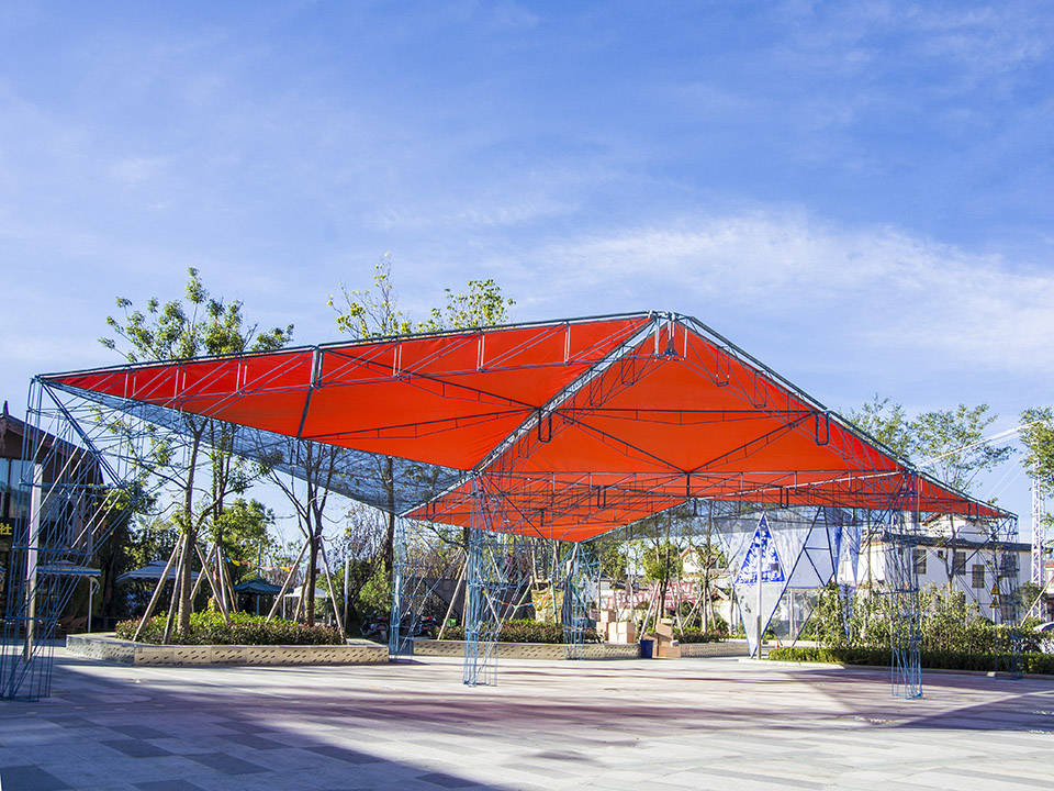 膜结构屋顶丨七巧板遮阳棚