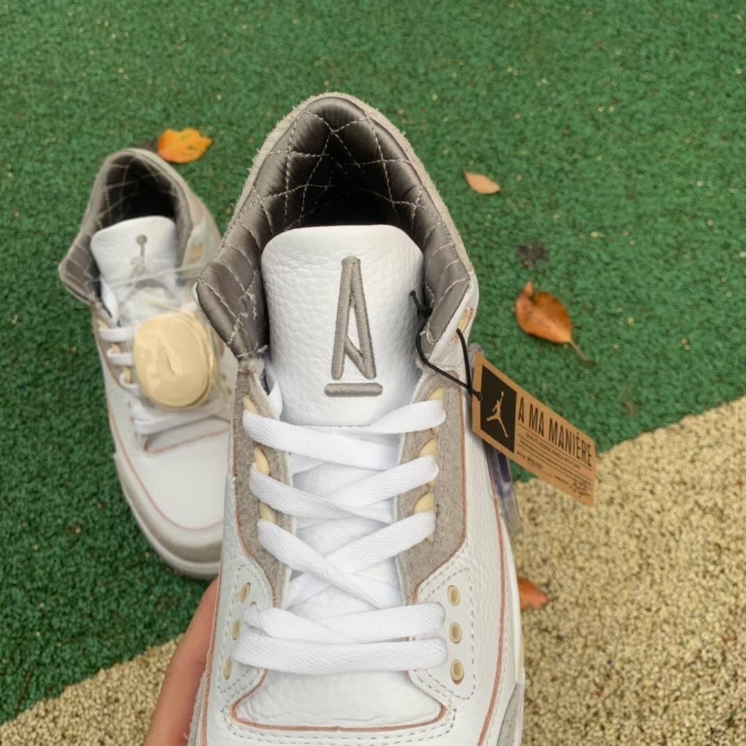 乔丹airjordan3xamamaniere乔丹aj3米白灰运动篮球鞋评测