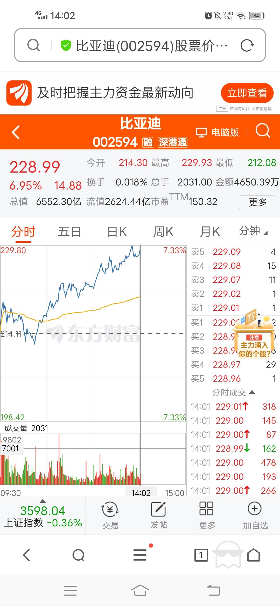 比亚迪股价一路上涨