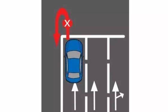 而左侧第一条车道如果只有直行箭头,此时即便没有禁止调头的标志也是