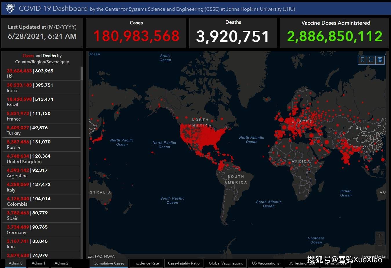 全球新冠疫情速览2021.6.28