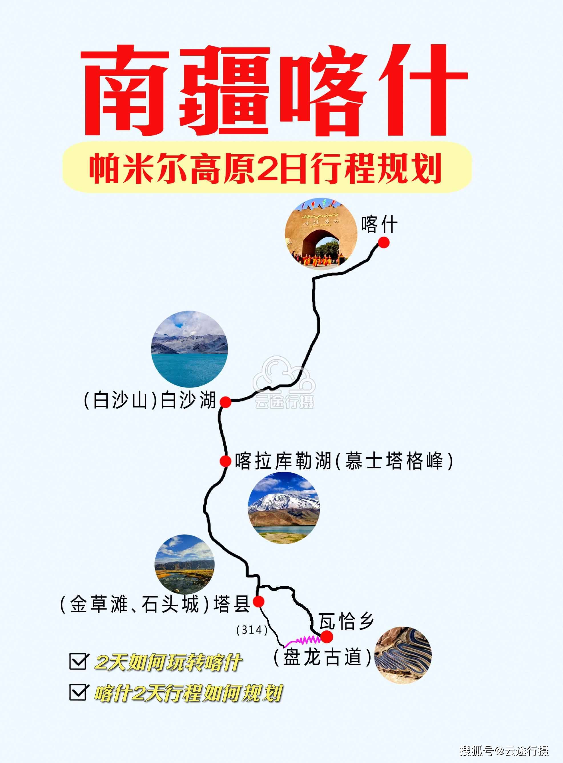 喀什旅游攻略帕米尔高原盘龙古道2天行程规划图原创