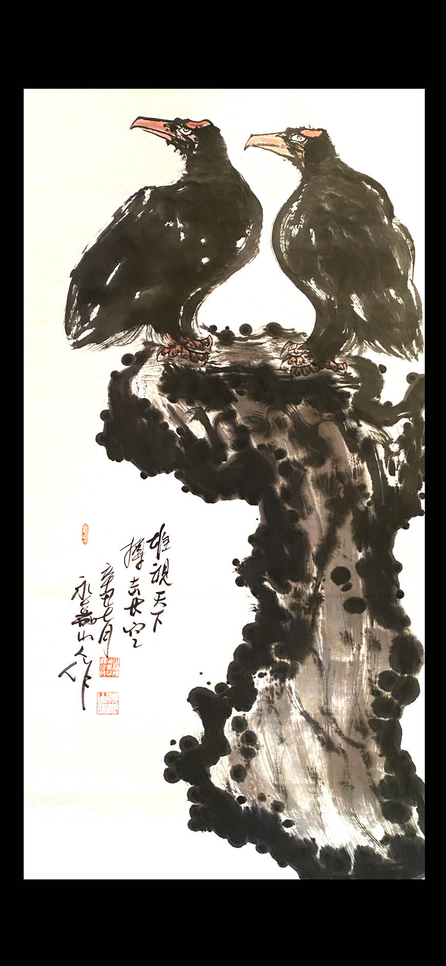 鹰翅疾如风,鹰爪利如锥——国画家,画鹰大家,指墨画大师朱祖囯鹰画