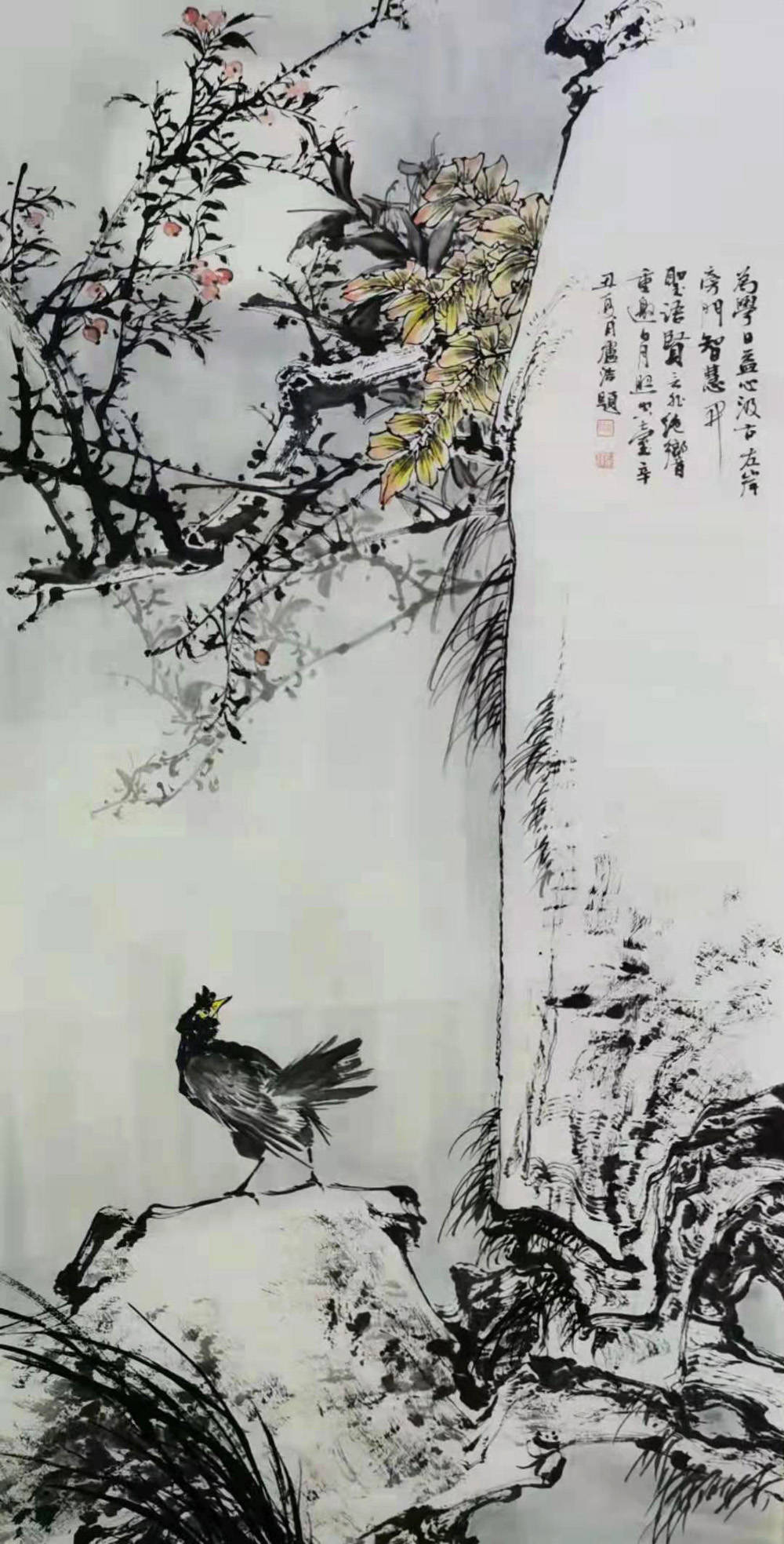 《鸟鸣涧》138×68cm