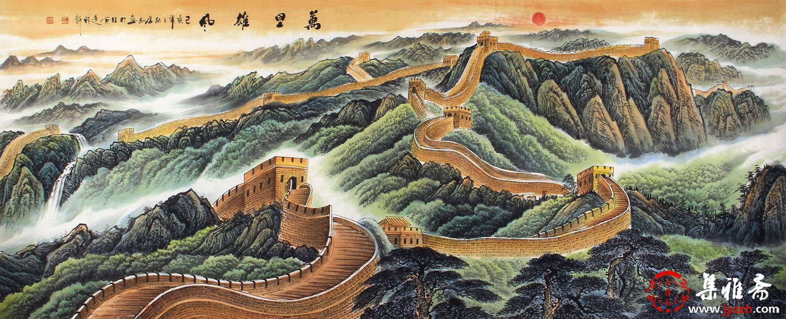 领导办公室挂什么画好挂幅国画长城画最彰显身份地位的选择