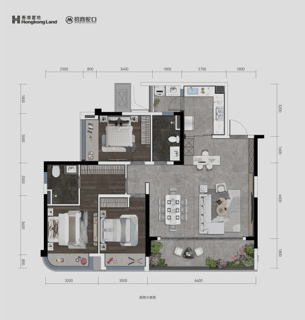 长嘉汇·朗峯b2户型,3室2厅2卫1厨,建面约132㎡长嘉汇·朗峯可以说是