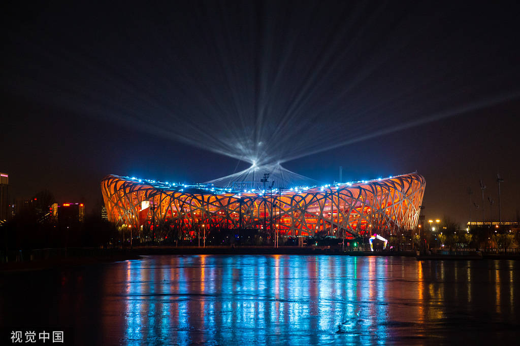 组图鸟巢夜景璀璨夺目喜迎冬奥来临