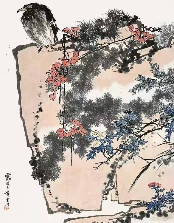 潘天寿《记写雁荡山花,1962年,150 x 395.