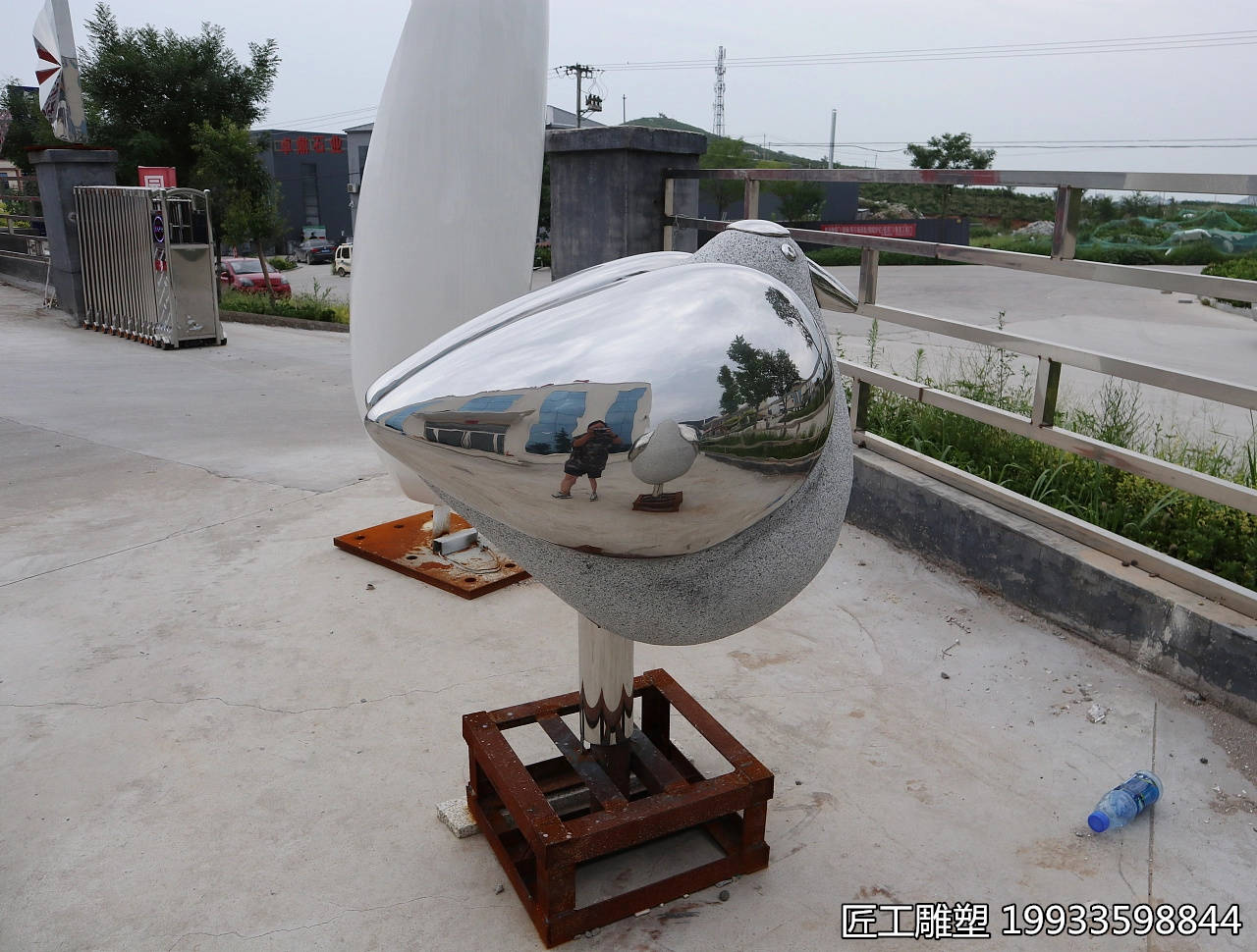 不锈钢抽象小鸟石雕雕塑 园林户外草坪艺术装饰小品