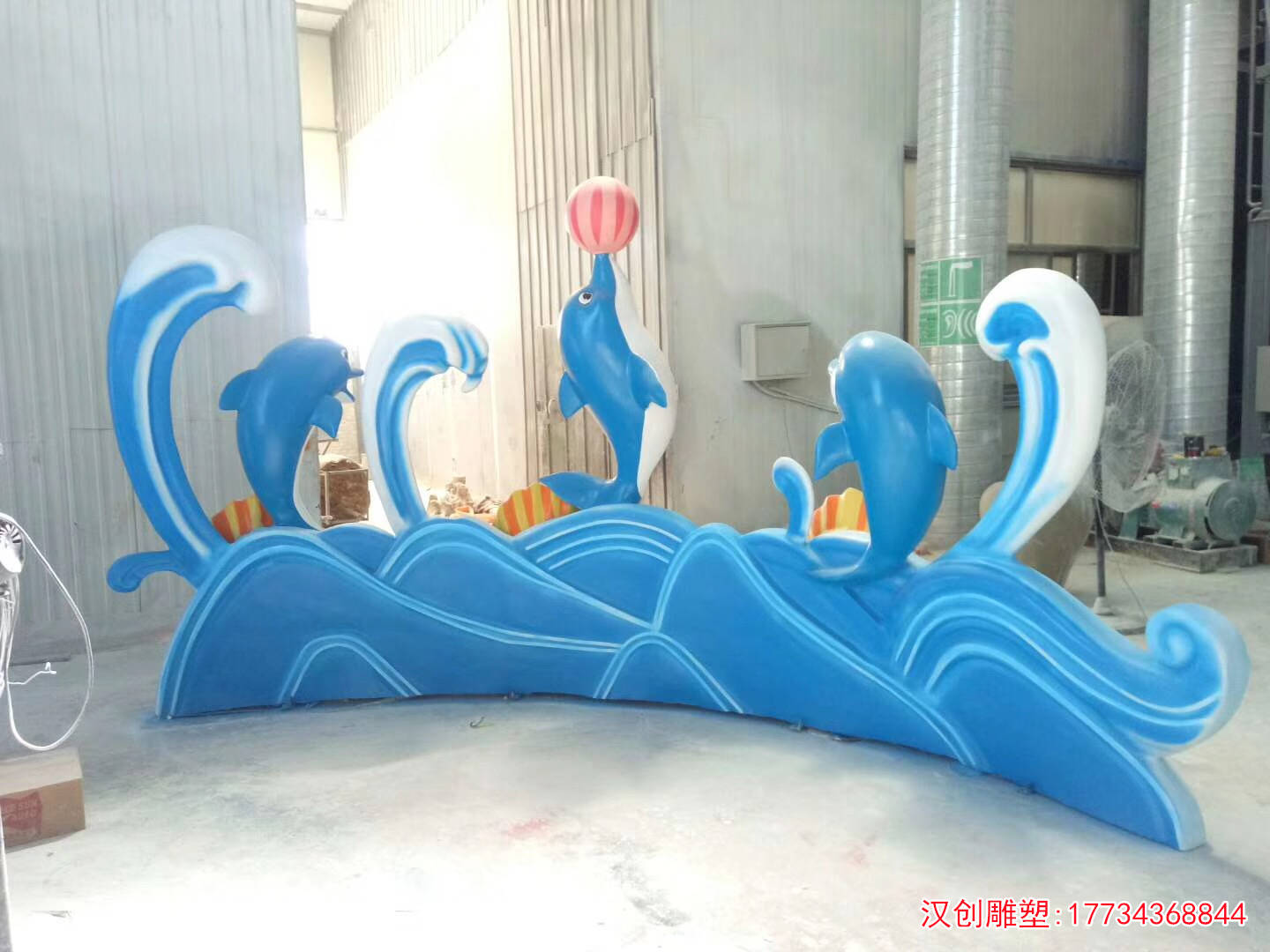 玻璃钢海豚雕塑 仿真海洋动物摆件