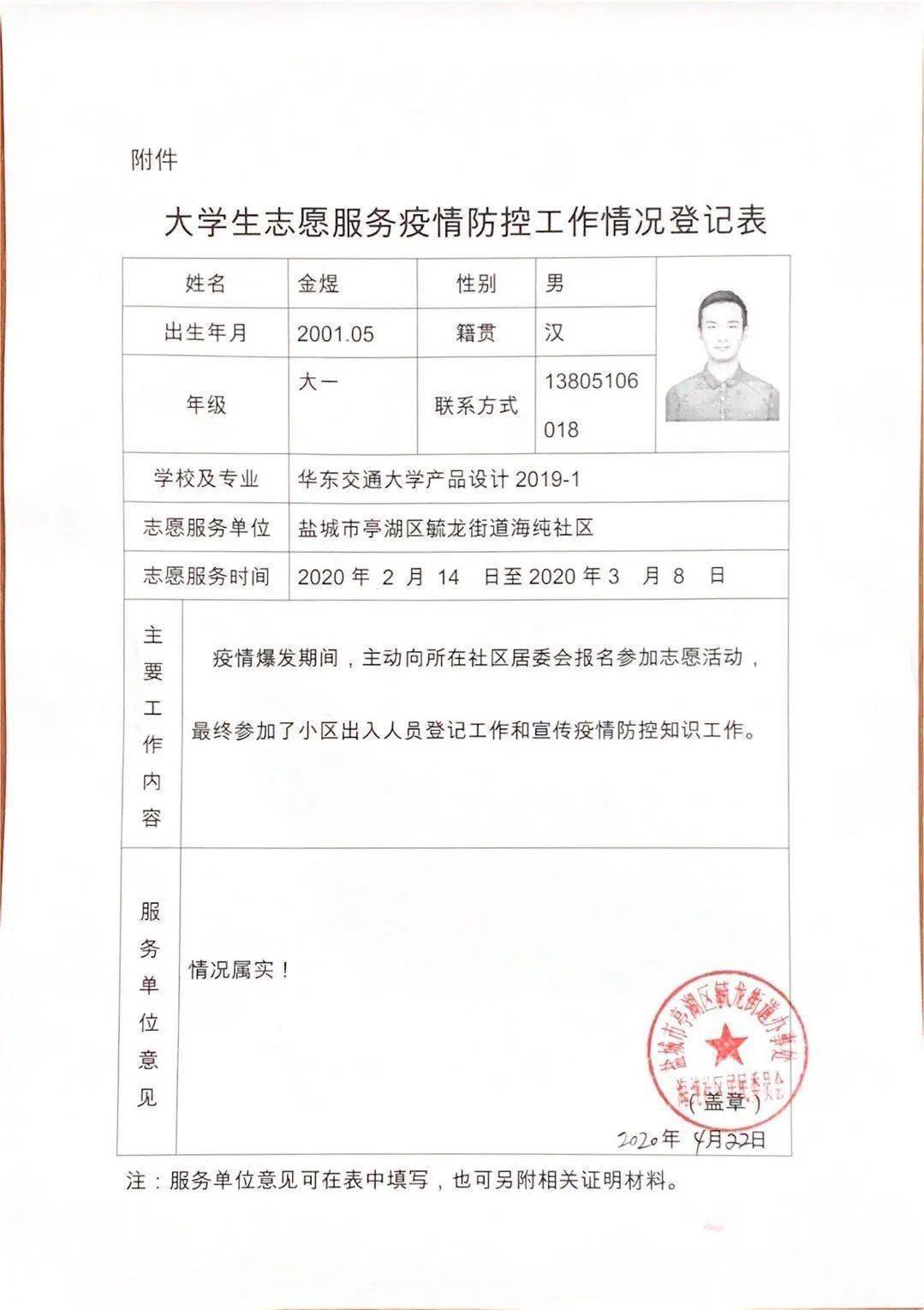 参加疫情防控相关志愿活动,为抗击疫情作出了自己的贡献,体现了大学生