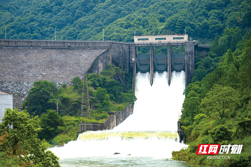 6月7日 浏阳株树桥水库三大闸同时泄洪