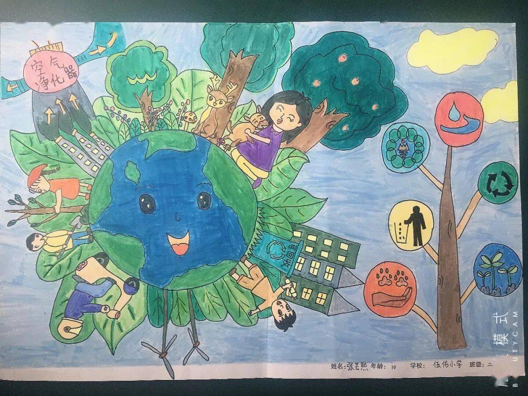 践行低碳环保,绘出美好地球——伍佑小学开展节能环保绘画比赛