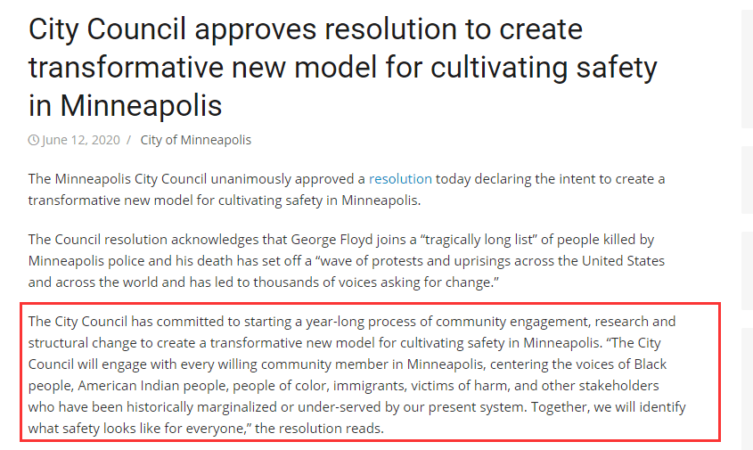 决议|明尼阿波利斯警察部门正式被废除