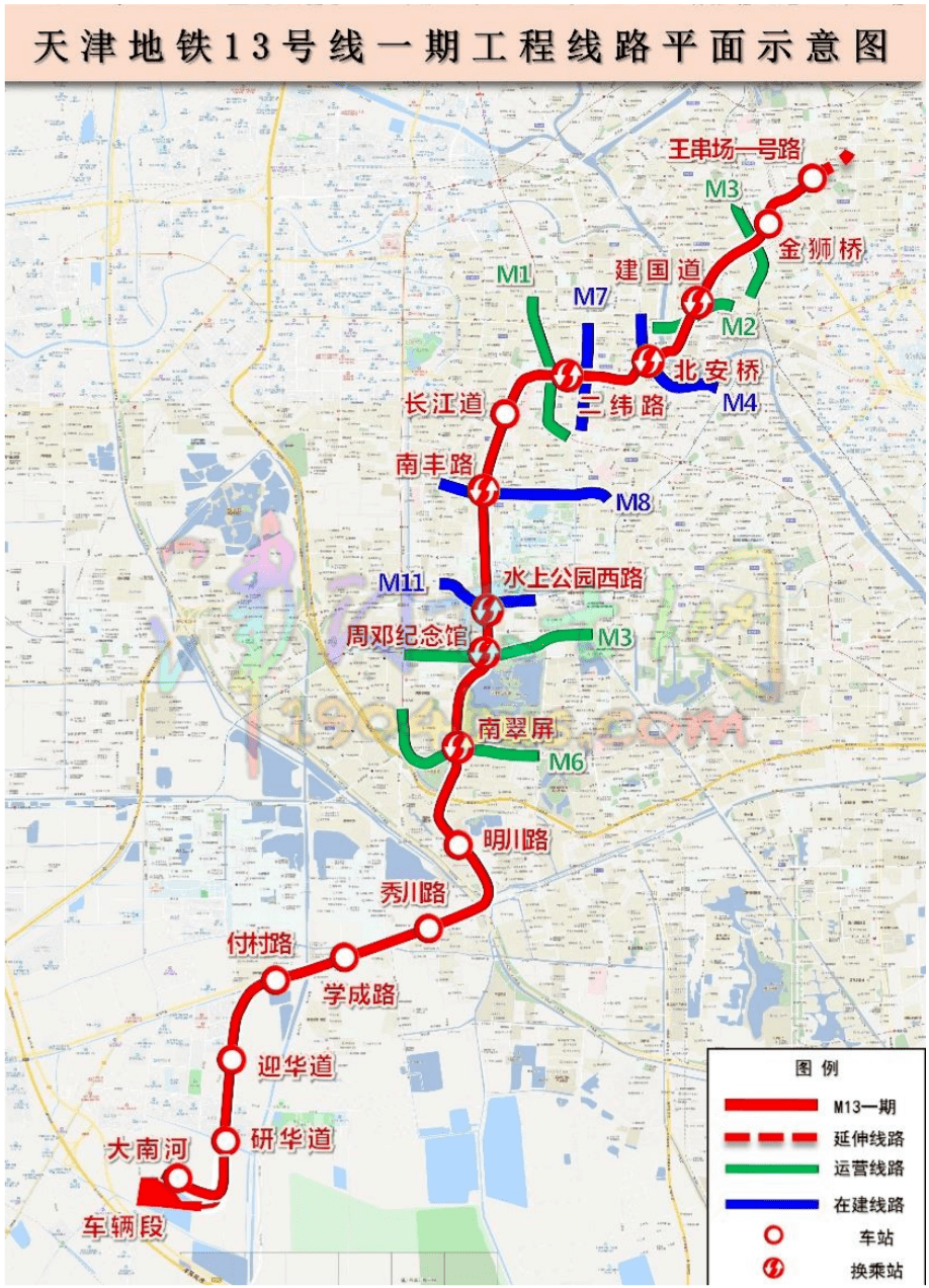 天津地铁13号线招标!线路,工期都披露啦!