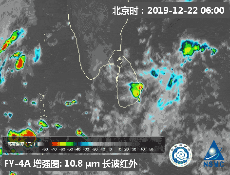 2019年12月,斯里兰卡洪灾期间,风云四号a星监测图