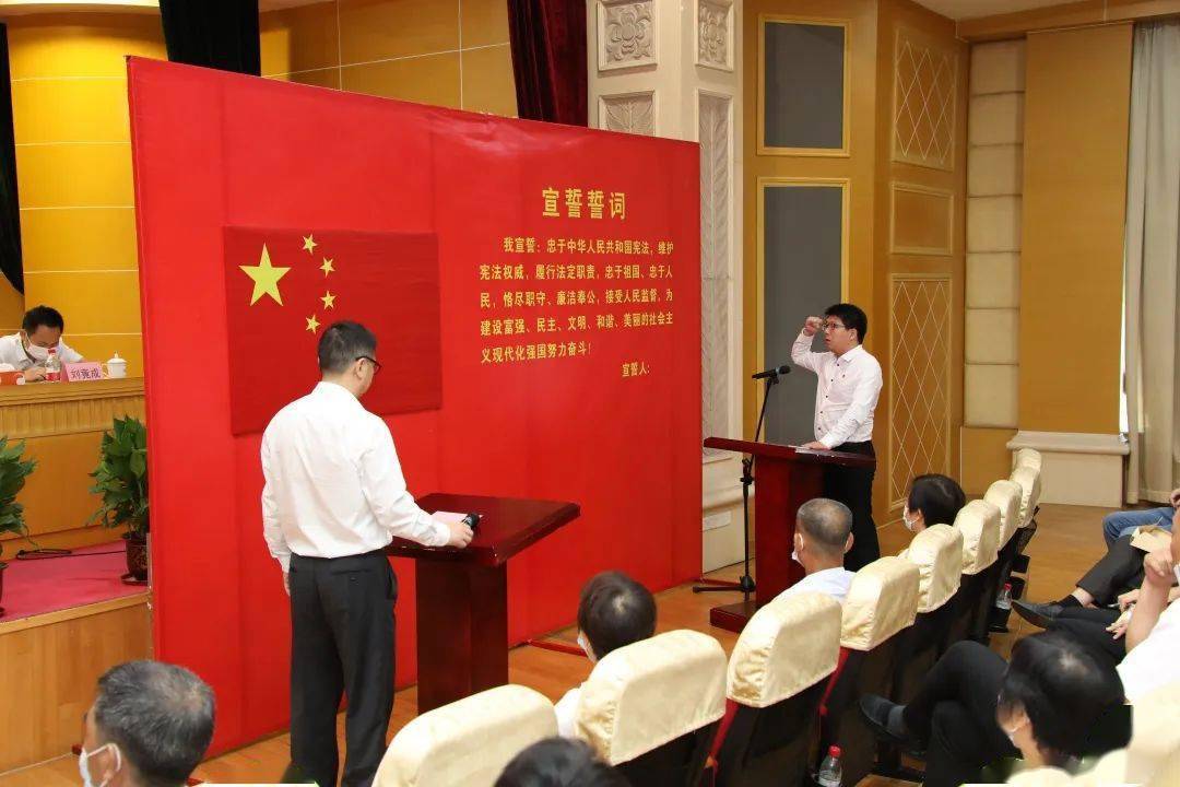 随后,在全体镇人大代表的见证下,副镇长肖彦余进行宪法宣誓仪式.