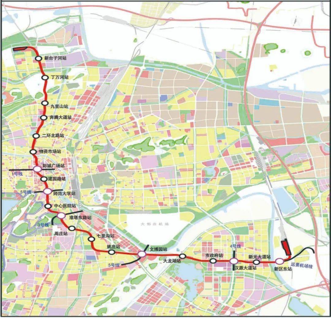 徐州地铁2号线一期工程线路示意图