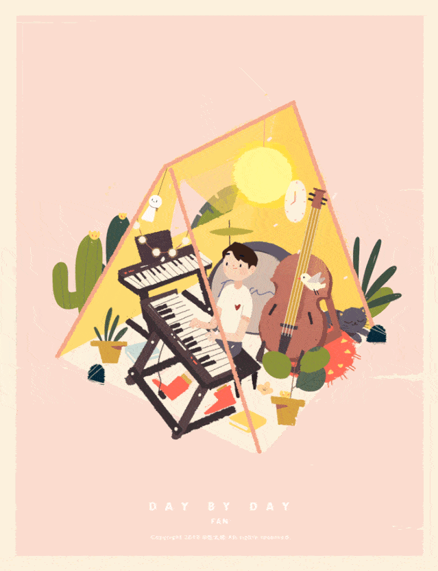 超人气小哥哥用插画描绘出一个人最舒心的状态,超暖心