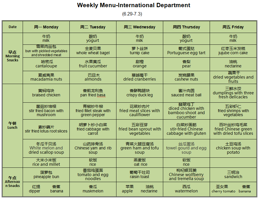 【食堂菜单公示6.29-7.03】新一周菜单来啦!_手机搜狐